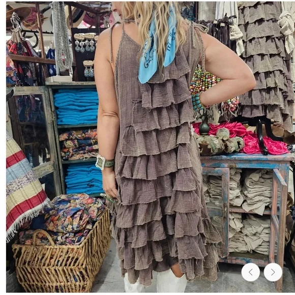 A Rare Bird Gauze Ruffle Dress - Picture 3 of 5